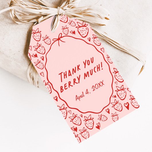 Strawberry Whimsical Coquette Favoriet Cadeaulabel