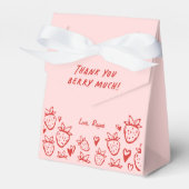 Strawberry Whimsical Coquette Meisjes Verjaardag Bedankdoosjes (Voorkant Zijde)