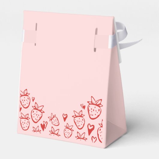 Strawberry Whimsical Coquette Meisjes Verjaardag Bedankdoosjes (Achterkant)