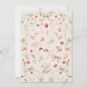 Strawberry Whimsical Ladybug Baby Shower Kaart (Achterkant)