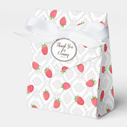 Strawberry White Favor Box Bedankdoosjes (Voorkant Zijde)