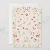 Strawberry Wildflower Lace Frame Baby Shower Kaart (Achterkant)