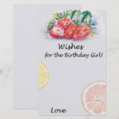 Strawberry Wishes for the jarig girl game (Voorkant / Achterkant)