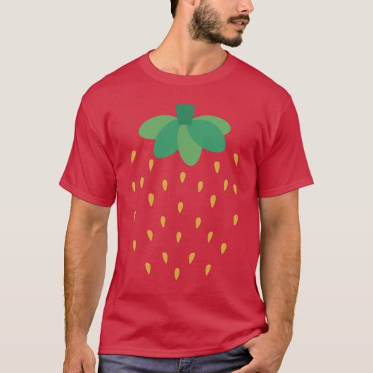 strawberry with a red background t-shirt (Voorkant)