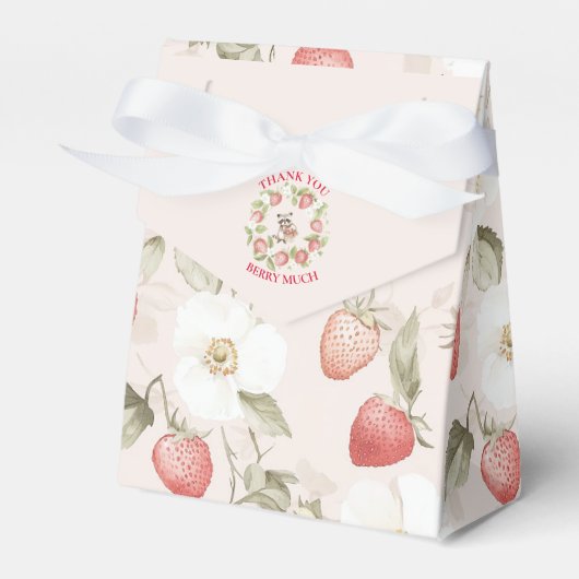 Strawberry Woodland Baby Shower Bedankdoosjes (Voorkant Zijde)