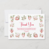 Strawberry Woodland Baby Shower Bedankkaart (Voorkant)