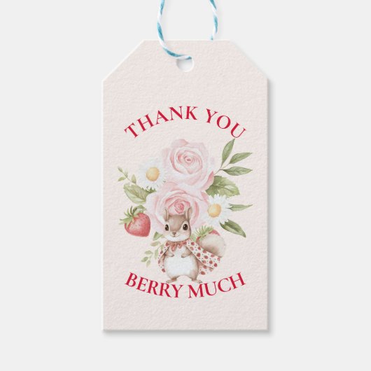 Strawberry Woodland Baby Shower Cadeaulabel (Voorkant)