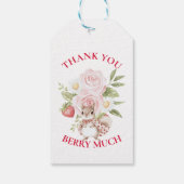 Strawberry Woodland Baby Shower Cadeaulabel (Achterkant)