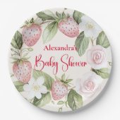 Strawberry Woodland Baby Shower Papieren Bordje (Voorkant)