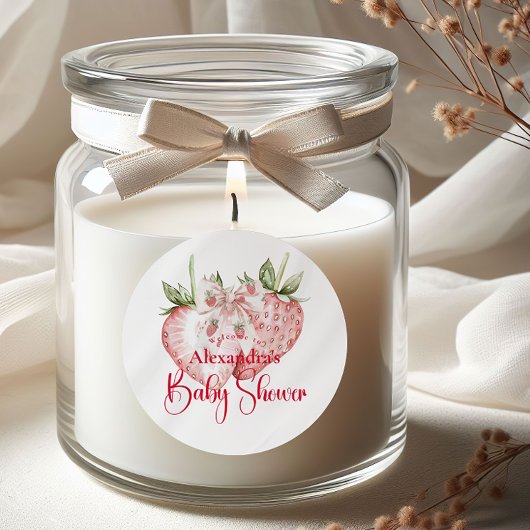 Strawberry Woodland Baby Shower Ronde Sticker