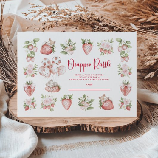 Strawberry Woodland Diapper Raffle Informatiekaartje