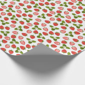 Strawberry Wrapping Paper - White Cadeaupapier (Hoek)
