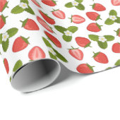 Strawberry Wrapping Paper - White Cadeaupapier (Rol Hoek)