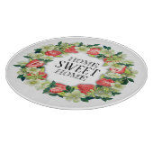Strawberry Wreath Home Sweet Home Round Snijplank (Hoek)