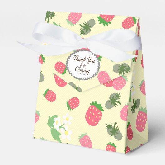 Strawberry Yellow Favor Box Bedankdoosjes (Voorkant Zijde)