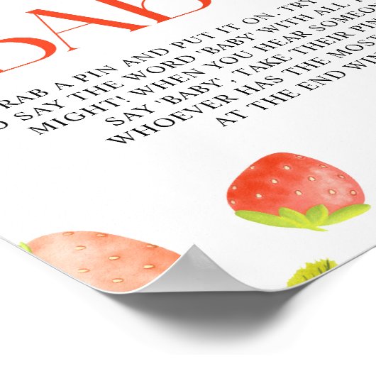Strawberry zeg niet dat Baby game Berry Sweet Show Poster (Hoek)