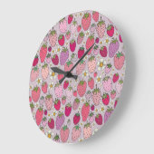 Strawberry zomer naadloos patroon grote klok (Hoek)