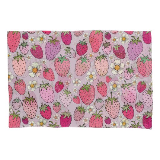 Strawberry zomer naadloos patroon kussensloop (Voorkant)