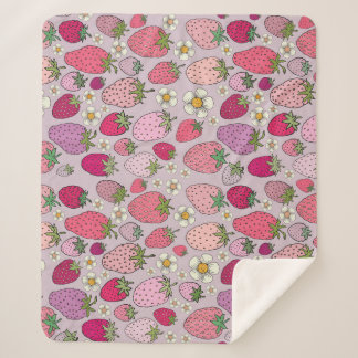 Strawberry zomer naadloos patroon sherpa deken