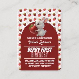 Strawbunny, Berry Eerste Verjaardag Handout Ticket
