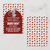 Strawbunny, Berry Eerste Verjaardag Handout Ticket (Voorkant / Achterkant)