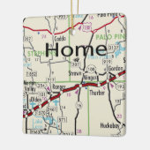 Strawn TX Map Keramisch Ornament (Links)