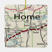 Strawn TX Map Keramisch Ornament (Achterkant)