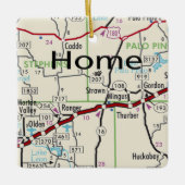 Strawn TX Map Keramisch Ornament (Voorkant)