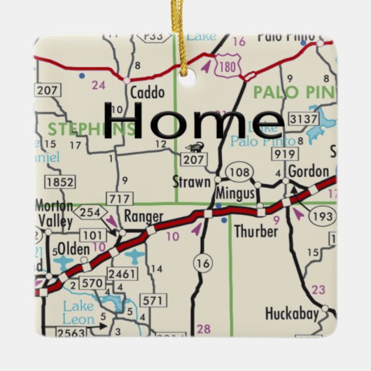 Strawn TX Map Keramisch Ornament (Voorkant)