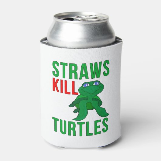 Straws Kill Turtles Blikjeskoeler (Blikje Voorkant)