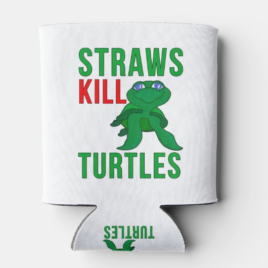 Straws Kill Turtles Blikjeskoeler (Achterkant)