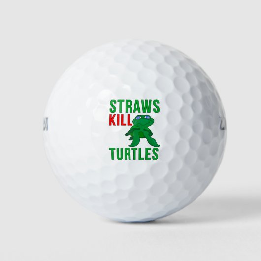 Straws Kill Turtles Golfballen (Voorkant)