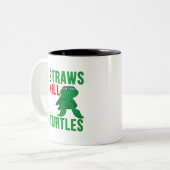 Straws Kill Turtles Tweekleurige Koffiemok (Voorkant links)