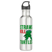 Straws Kill Turtles Waterfles (Voorkant)