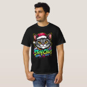 Stray Claus – Graffiti Christmas Cat Design T-shirt (Voorkant volledig)
