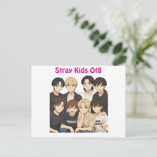 Stray Kids Anime Graphic  Briefkaart (Staand voorkant)