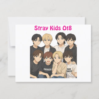 Stray Kids Anime Graphic Briefkaart