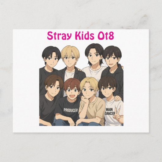 Stray Kids Anime Graphic  Briefkaart (Voorkant)