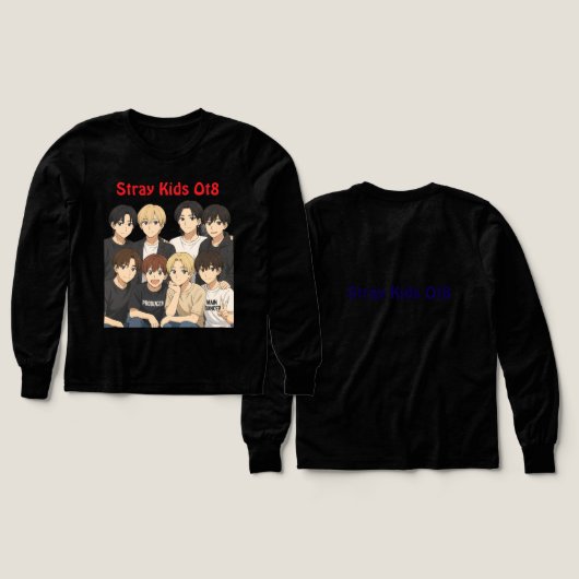 Stray Kids Anime Graphic Tee (Voorkant /achterkant)