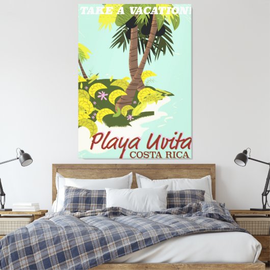 Straya Uvita, Costa rica strandreisposter/ Canvas Afdruk (Insitu (Slaapkamer))