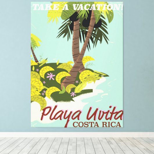 Straya Uvita, Costa rica strandreisposter/ Canvas Afdruk (Insitu (Houten vloer))