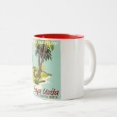 Straya Uvita, Costa rica strandreisposter/ Tweekleurige Koffiemok (Voorkant rechts)