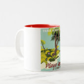 Straya Uvita, Costa rica strandreisposter/ Tweekleurige Koffiemok (Voorkant links)