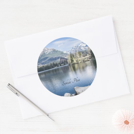 Štrbské Pleso, Hoge Tatras, Slowakije Ronde Sticker (Envelop)