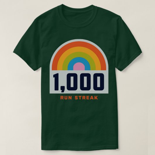 Streak Run Streaker 1000 dagen uitvoeren met komma T-shirt (Design voorkant)