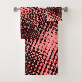 Streaks doorgekruiste en wazig, perzik- of zalmkle bad handdoek