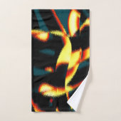 Streaks verbrande gele rode blikjes, ondeugdelijke bad handdoek (Handdoek)