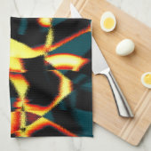 Streaks verbrande gele rode blikjes, ondeugdelijke theedoek (Quarter Fold)