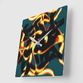 Streaks verbrande gele rode blikjes, ondeugdelijke vierkante klok (Hoek)