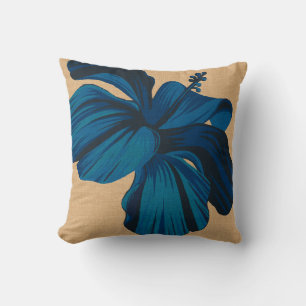 Streaky Hawaïaanse Hibiscus FauxLinen vierkante Ku Kussen